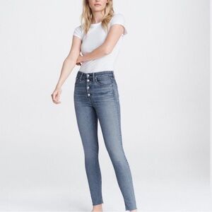 Rag & Bone Nina High Rise Ankle Skinny Button Fly Jeans in Farrah Size 27